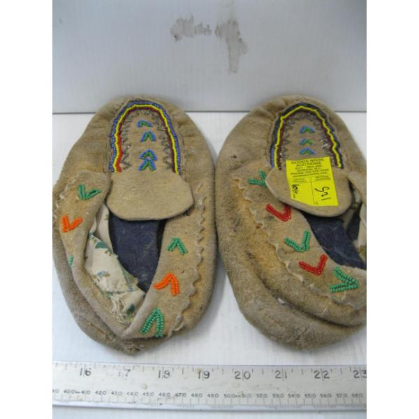 PAIR OF BEADED MOCCASINS