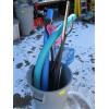 Image 1 : GARBAGE CAN W/ASST. PLASTIC OARS, FOAMIES, ETC.