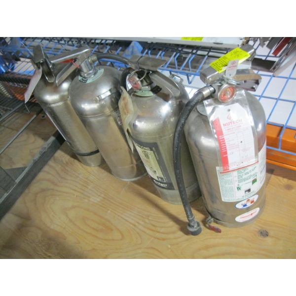 4 FIRE EXTINGUISHERS - CHARGED BUT OUT OF DATE