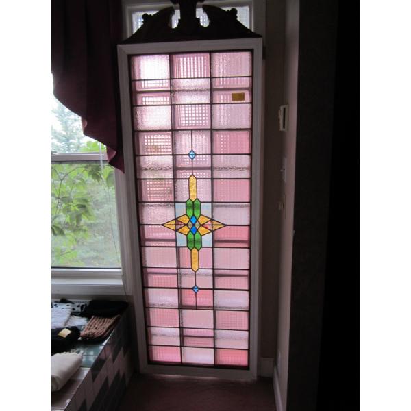 LG. LEADED GLASS WINDOW