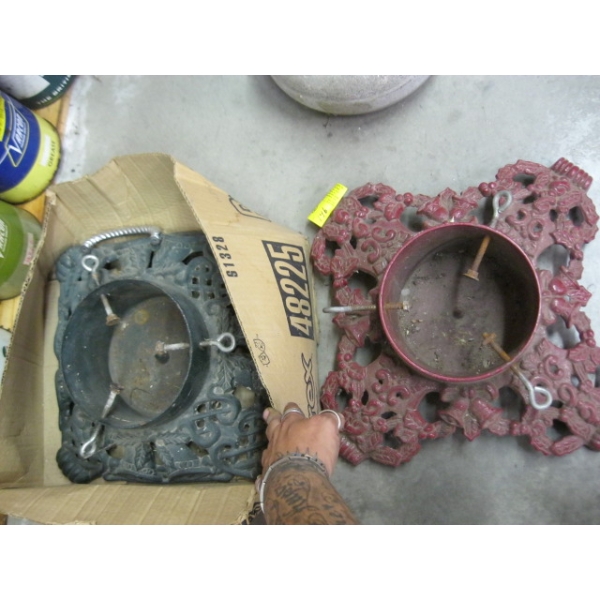 2 CAST IRON CHRISTMAS TREE STANDS
