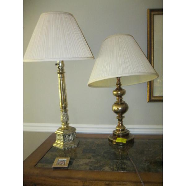 2 BRASS TABLE LAMPS  