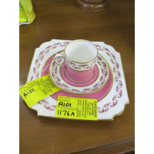 1900 AINSLEY DEMITASSE 3 PIECE SET