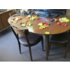 Image 3 : WOODEN TABLE, 4 CHAIRS, SIDEBOARD & LEAF