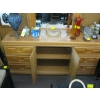 Image 9 : OAK BEDROOM SUITE - MIRRORED DRESSER, HIGHBOY CHEST OF DRAWERS, HEADBOARD & 2 DRAWER NIGHTSTAND