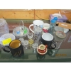 Image 2 : MISC. LIDDED CANNISTER JARS, SHOT GLASSES, BOTTLES, ETC.