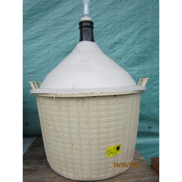 LG. WINE CARBOY W/PLASTIC COVER