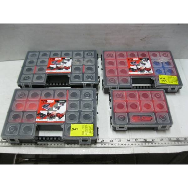 4 PLASTIC CASES W/SOME CONTENTS