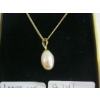 Image 3 : LADIES 10KT CHAIN W/18KT GENUINE PEARL PENDANT, 16" CHAIN