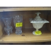 Image 1 : 2 CRYSTAL VASES & HEAVY CAST LIDDED BOWL