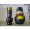 Image 1 : VINTAGE COBALT BLUE GLASS VASE & A GERMAN POTTERY VASE