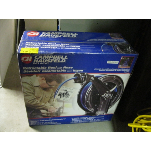CAMPBELL HAUSFELD NEW RETRACTABLE REEL W/AIRLINE