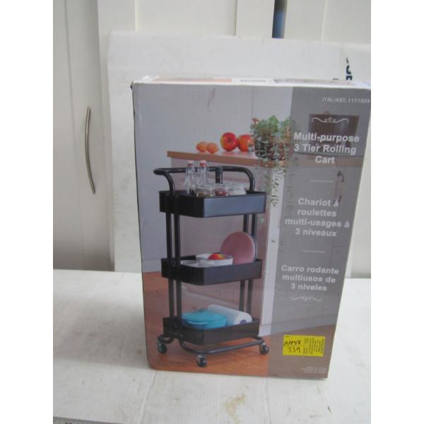 MULTI PURPOSE 3 TIER ROLLING CART
