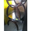Image 3 : PAIR OF GLASS TOP WOOD BASED END TABLES