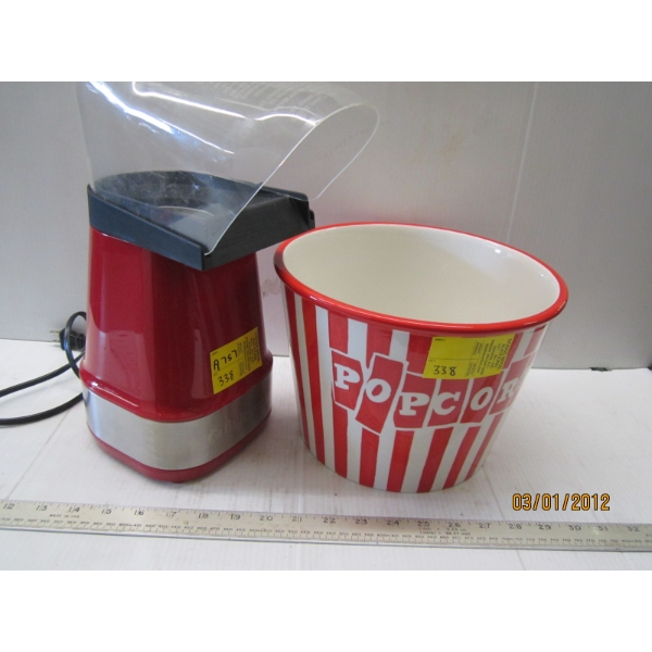 CUISINART POPCORN MAKER & CERAMIC POPCORN BOWL