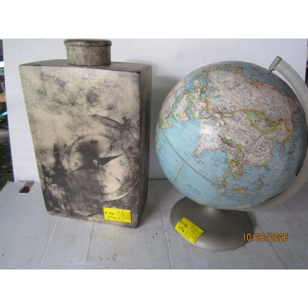 GLOBE & A CERAMIC DECORATIVE VASE