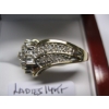 Image 4 : LADIES 14KT DIAMOND CLUSTER RING, .99TCW, W/A $1,775 - SZ 7 1/4