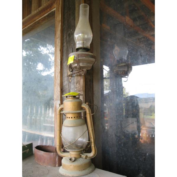 3 LANTERNS - 2 BARN & AN OIL LANTERN