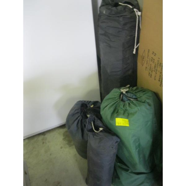 2 SLEEPING BAGS & 2 TENTS (LG & SM)