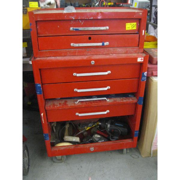 ROLLING TOOLBOX W/UPPER CHEST & MISC. CONTENTS