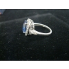 Image 4 : LADIES SILVER .925 RING W/BLUE & CLEAR STONES (NOT DIAMONDS), SZ 7 3/4