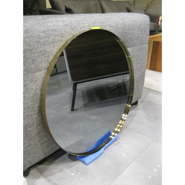 APPROX. 24" ROUND MIRROR W/BRASS TRIM