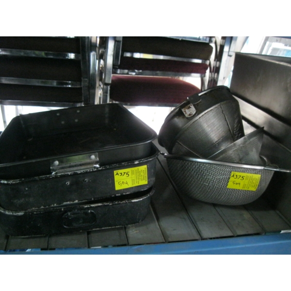 3 DEEP BAKING PANS & A LOT OF SIEVES