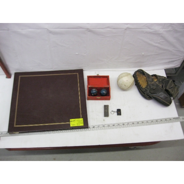 BASEBALL GLOVE, LIGHTERS, PHOTO ALBUM, ETC.