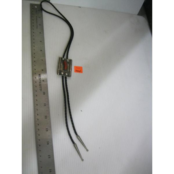 SILVER & CORAL BOLO TIE