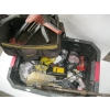 Image 2 : BIN OF MISC. HILTI CAULKING GUN, LG. C CLAMP, SMALL WOOD PLANE, MULTI METERS, TOOLS, ETC.