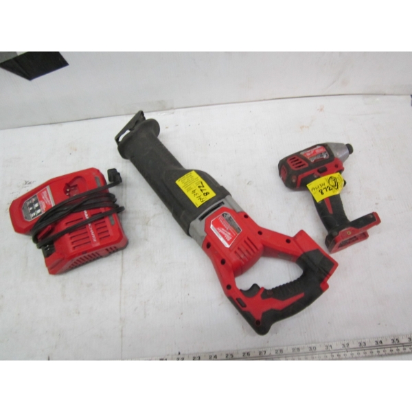 MILWAUKEE IMPACT DRIVE & SAWZALL - NO BATTERIES