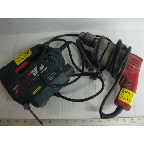 BLACK & DECKER JIGSAW "AS IS" & A MILWAUKEE DRILL
