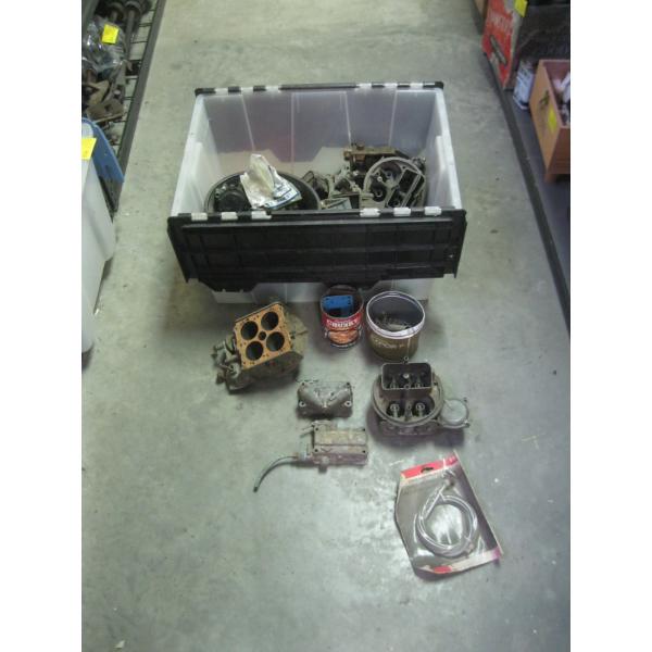 BIN OF ASST. 4 BARREL CARBURETOR PARTS