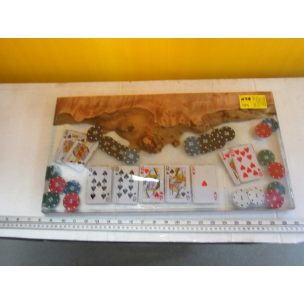 RESIN GAME CARDS & WOOD DISPLAY