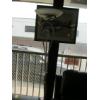 Image 1 : STAINLESS & GLASS SHADE POLE LAMP