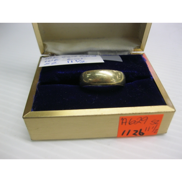 MENS 10KT GOLD BAND, 6G, SZ 11 1/2