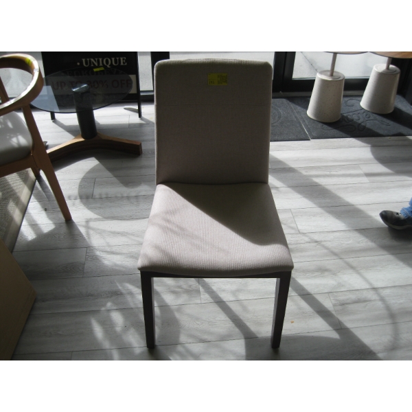 LIGHT UPHOLSTERED DINING CHAIR, WOOD FRAMED