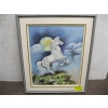 Image 1 : FRAMED ORIGINAL PAINTING OF WHITE HORSE BY TRUDY KNOX