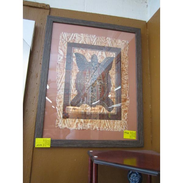 FRAMED PICTURE ON PAPYRUS PAPER