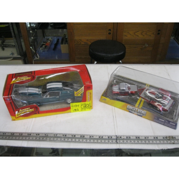 DIECAST JOHNNY LIGHTNING SHELBY GT500 & TRUCK, TRAILER & CAR SET