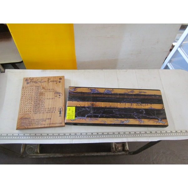2 WOODEN GAME BOARDS