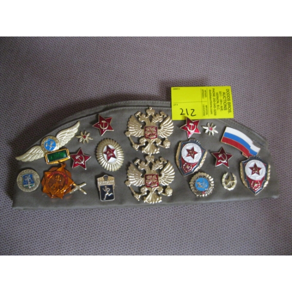 RUSSIAN HAT W/ASST. PINS