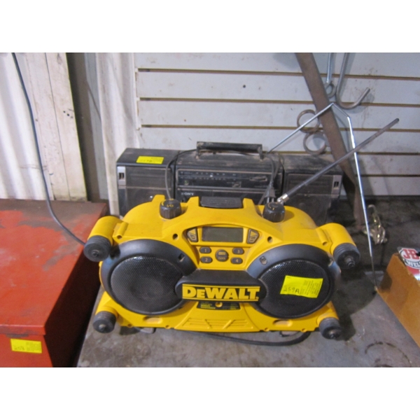 DEWALT CHARGER RADIO & SONY PORTABLE RADIO