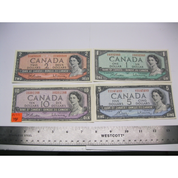 1954 - $10, $5, $2 & $1 BILLS