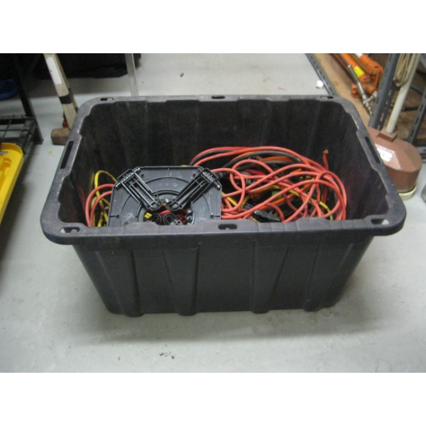 MISC. JUMPER CABLES, EXTENSION CORDS, TIE DOWN STRAPS, ETC.