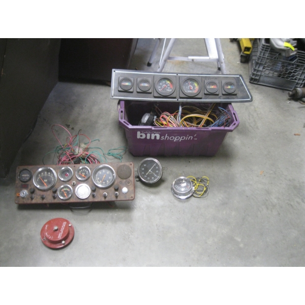 BIN OF ASST. BOAT DASHBOARDS, ETC.