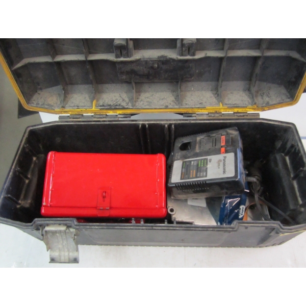 STANLEY FAT MAX PLASTIC TOOLBOX W/MISC. CONTENTS