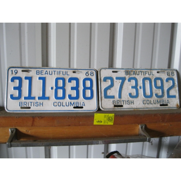 1968 & 1966 LICENCE PLATES