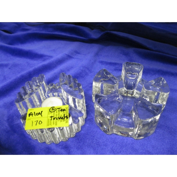 2 GLASS TEALIGHT TRIVETS