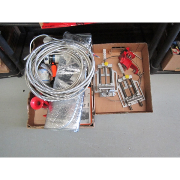 2 BOXES OF MISC. AIR HORNS, CLAMPS, ETC.